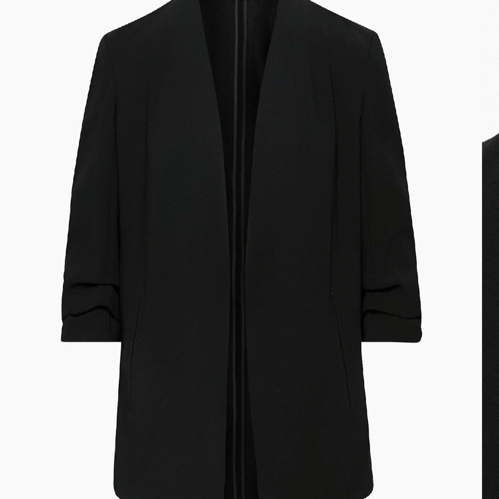 Aritzia Sleek Open-Front Black Blazer